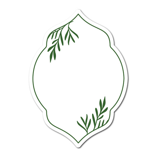 Table Number Cards with Leafy Border | SVG PNG Template - Shape 7