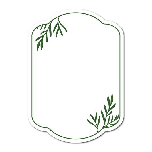 Table Number Cards with Leafy Border | SVG PNG Template - Shape 8