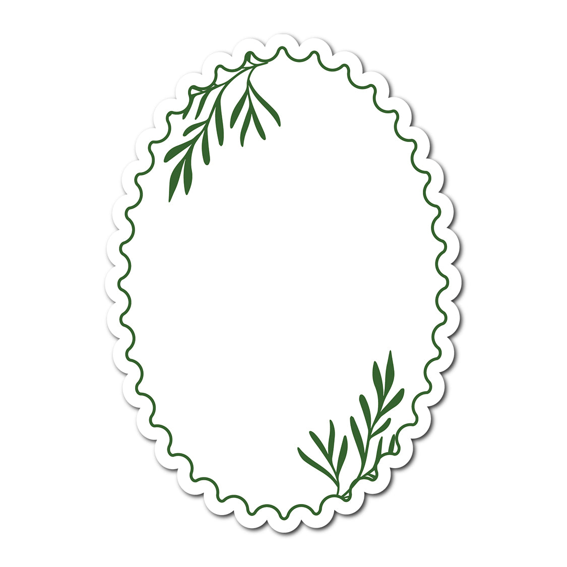 Table Number Cards with Leafy Border | SVG PNG Template - Shape 9