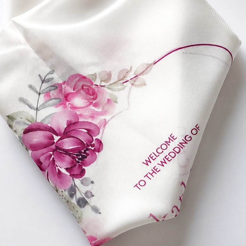 Personalized Chiffon Fabric Wedding Banner | Fully Custom Print
