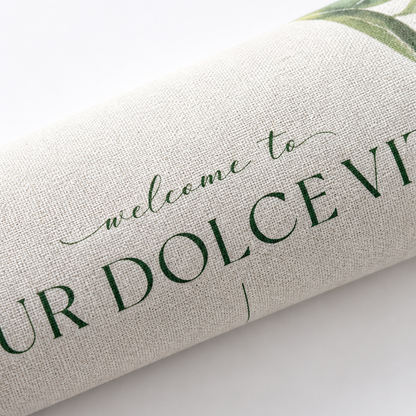 Personalized Linen Fabric Wedding Banner | Fully Custom Print