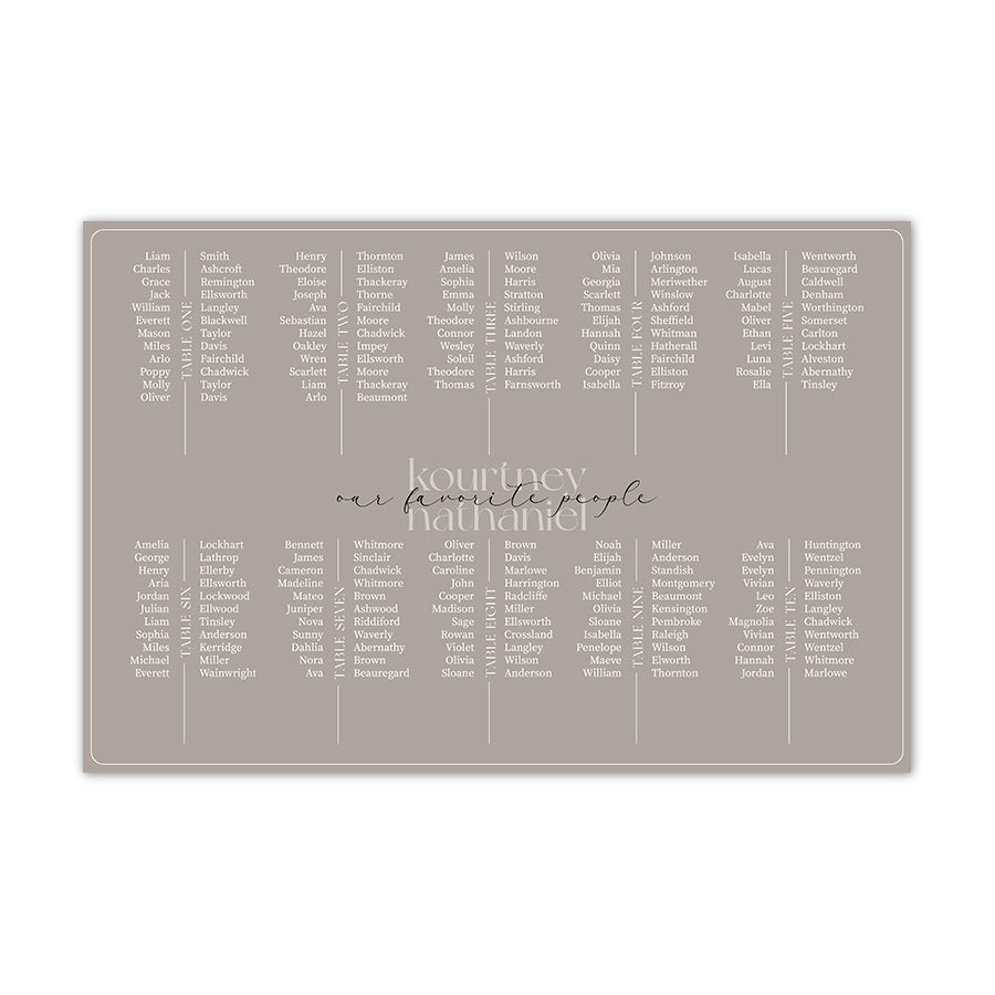 Fun And Fresh Medium Wedding Seating Chart