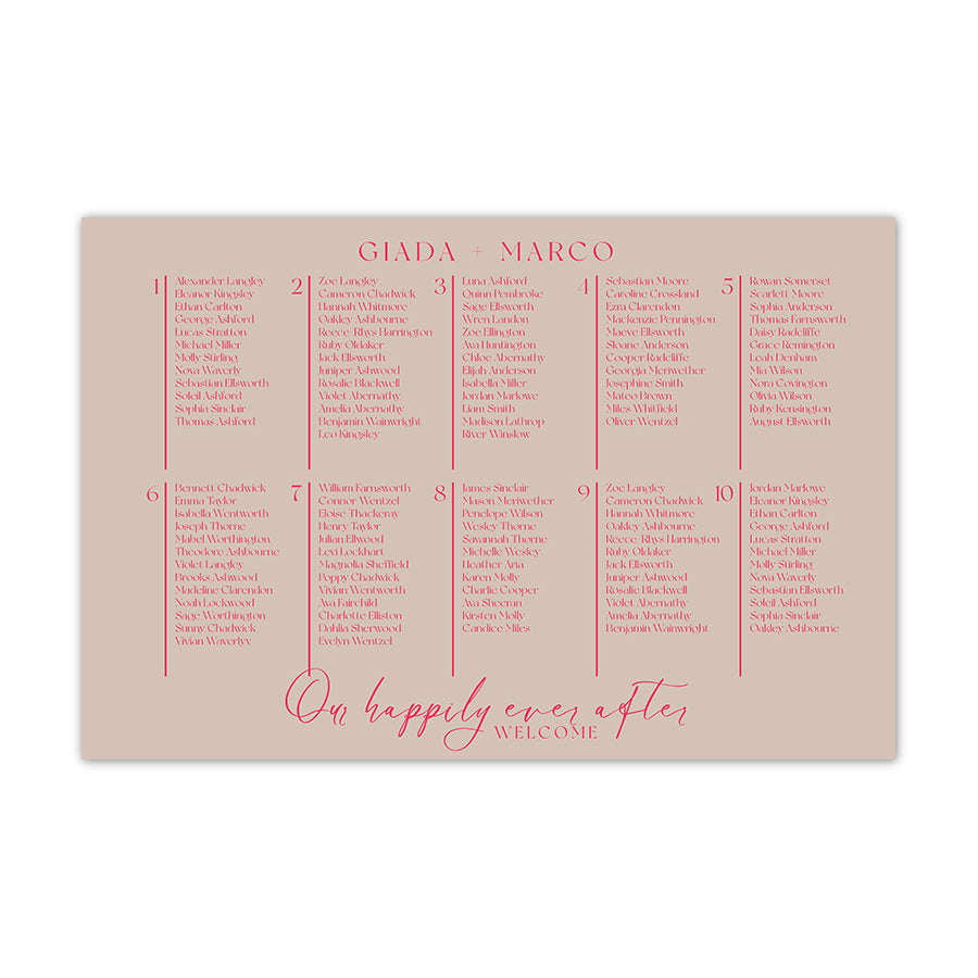 Expressive Medium Wedding Seating Chart