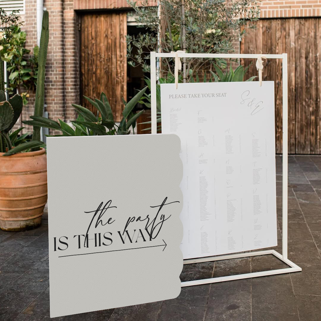 Personalized Wedding Signs | Fully Custom Print | Signature Half Wavy Shape