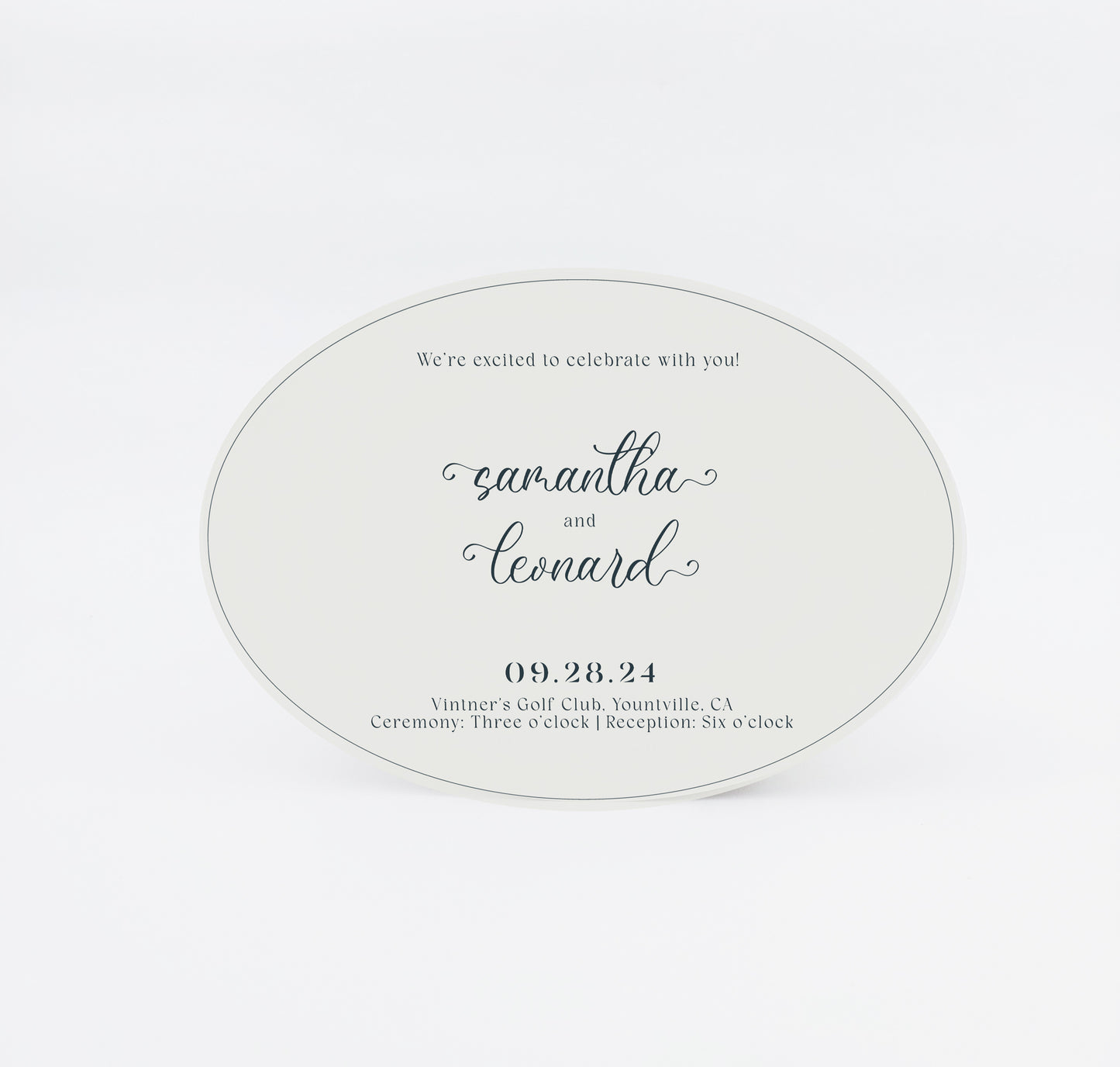 Personalized Wedding Cards | Fully Custom Print | Signature Landscape Oval Shape