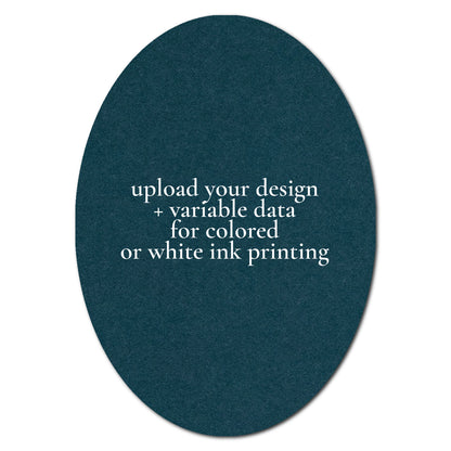 Individually Personalized Wedding Prints on Diecut Cardstock - Oval Shape