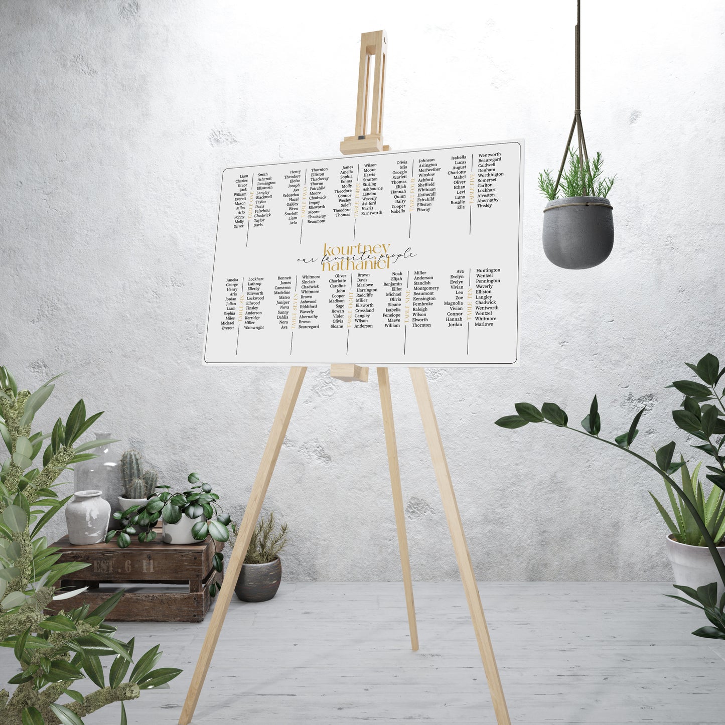 Fun And Fresh Medium Wedding Seating Chart