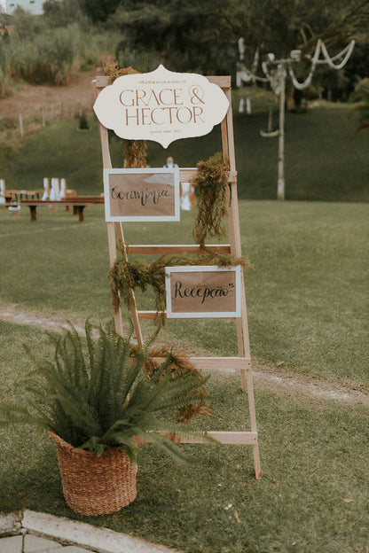 Personalized Wedding Signs | Fully Custom Print | Signature Shape 16