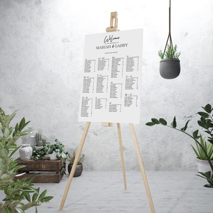 Simple But Sweet Medium Wedding Seating Chart
