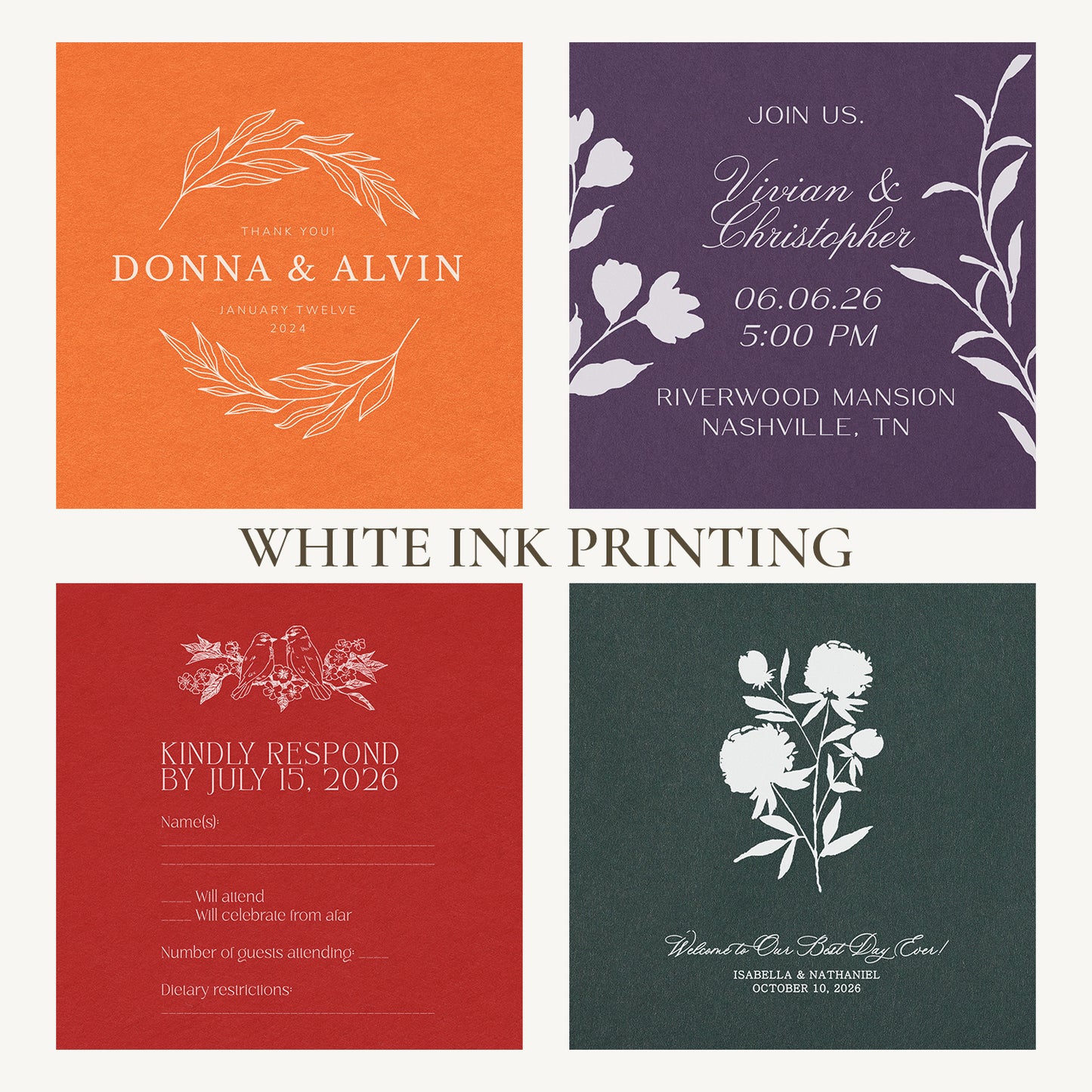 Individually Personalized Wedding Prints on Diecut Cardstock - Shape P70