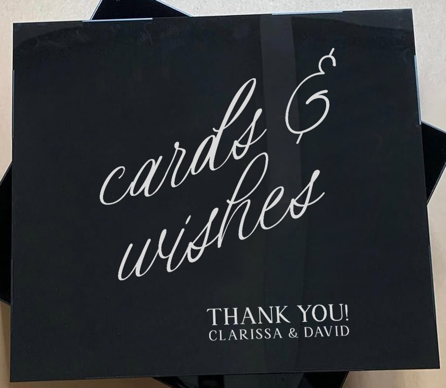 Rectangle White Ink Black Acrylic Sign