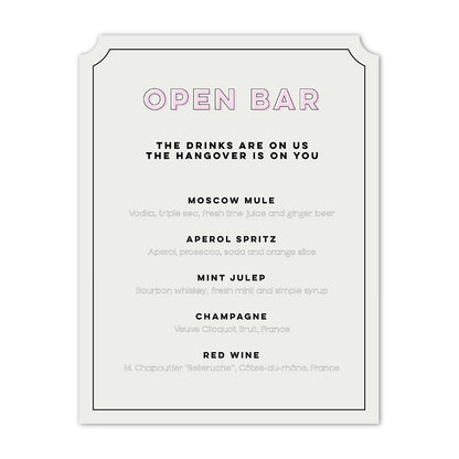 Personalized Wedding Signs | Fully Custom Print | Signature Simple Shape