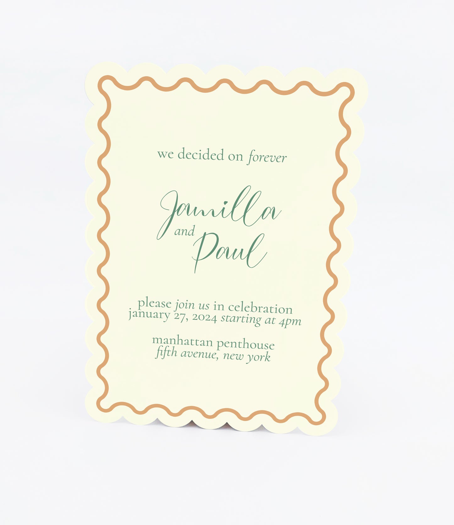Personalized Wedding Cards | Fully Custom Print | Signature Scallop Shape