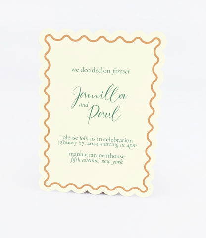 Personalized Wedding Cards | Fully Custom Print | Signature Scallop Shape