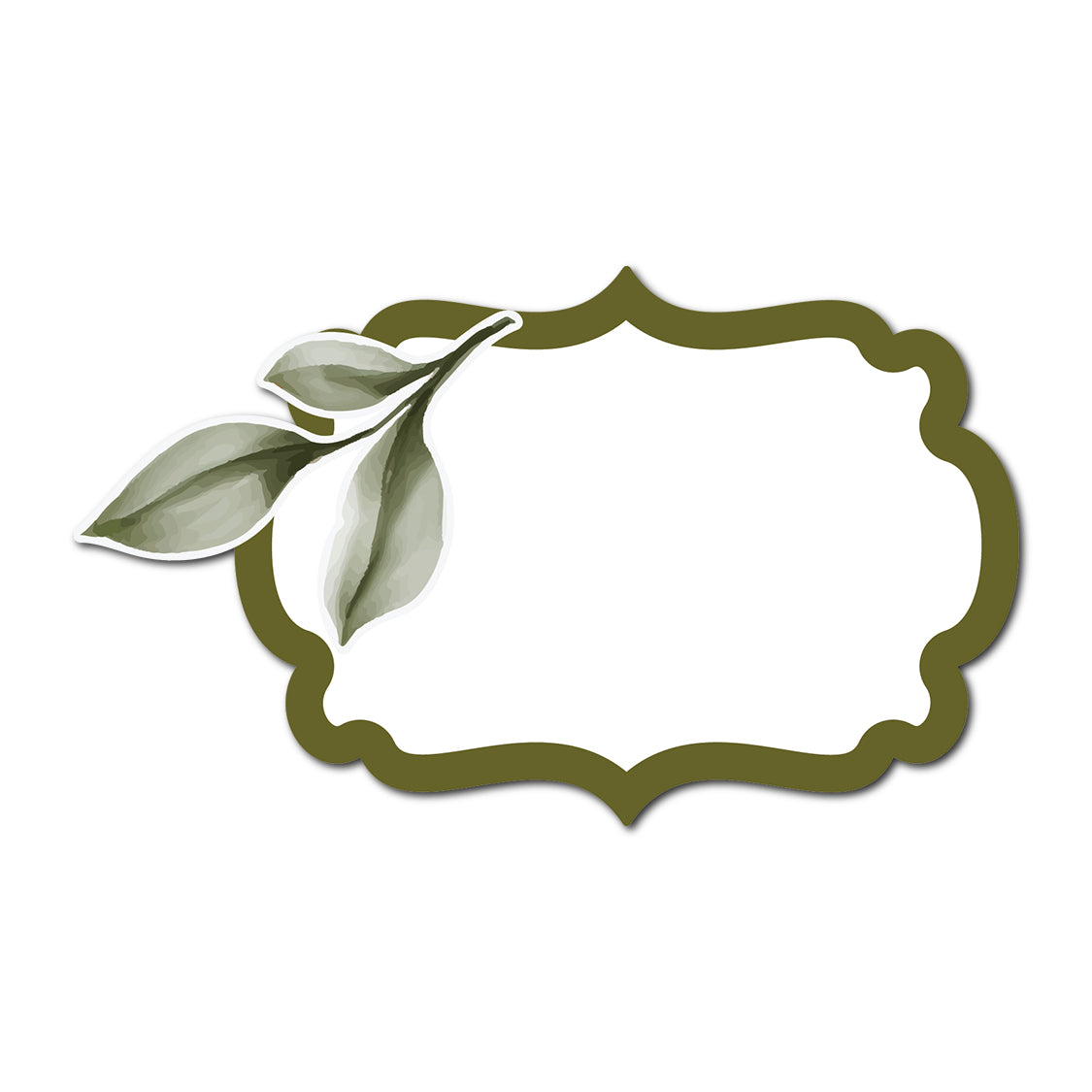 Wedding Escort Cards with Watercolor Leaves Accent | SVG PNG Template - Shape 10