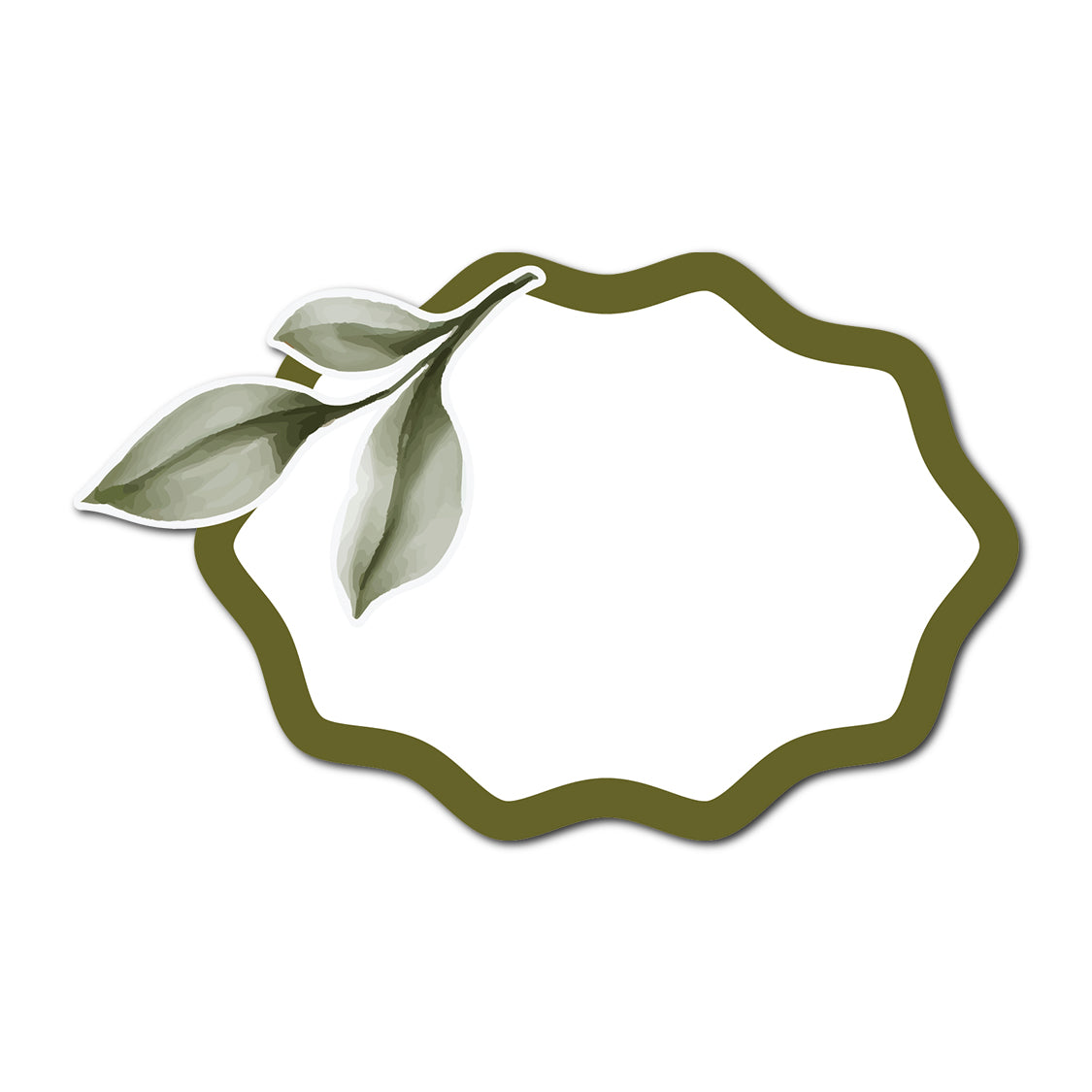 Wedding Escort Cards with Watercolor Leaves Accent | SVG PNG Template - Shape 12