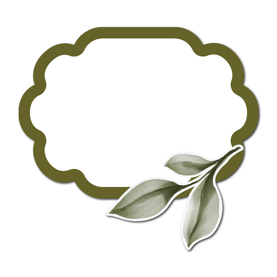 Wedding Escort Cards with Watercolor Leaves Accent | SVG PNG Template - Shape 16