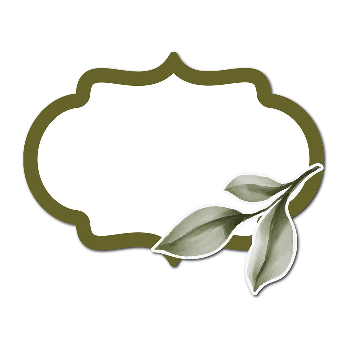 Wedding Escort Cards with Watercolor Leaves Accent | SVG PNG Template - Shape 18