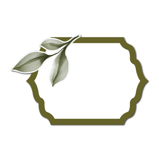 Wedding Escort Cards with Watercolor Leaves Accent | SVG PNG Template - Shape 1