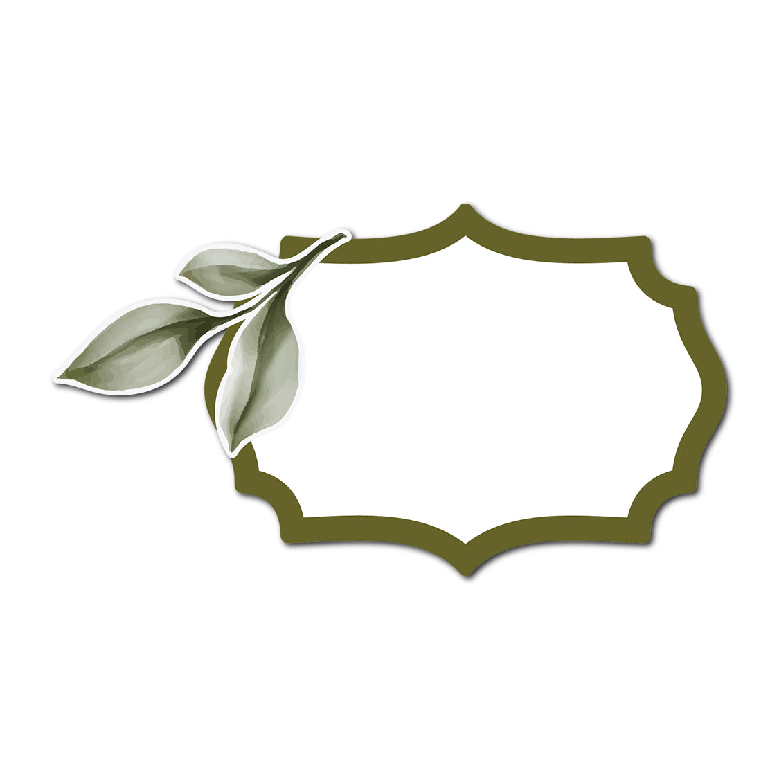 Wedding Escort Cards with Watercolor Leaves Accent | SVG PNG Template - Shape 20