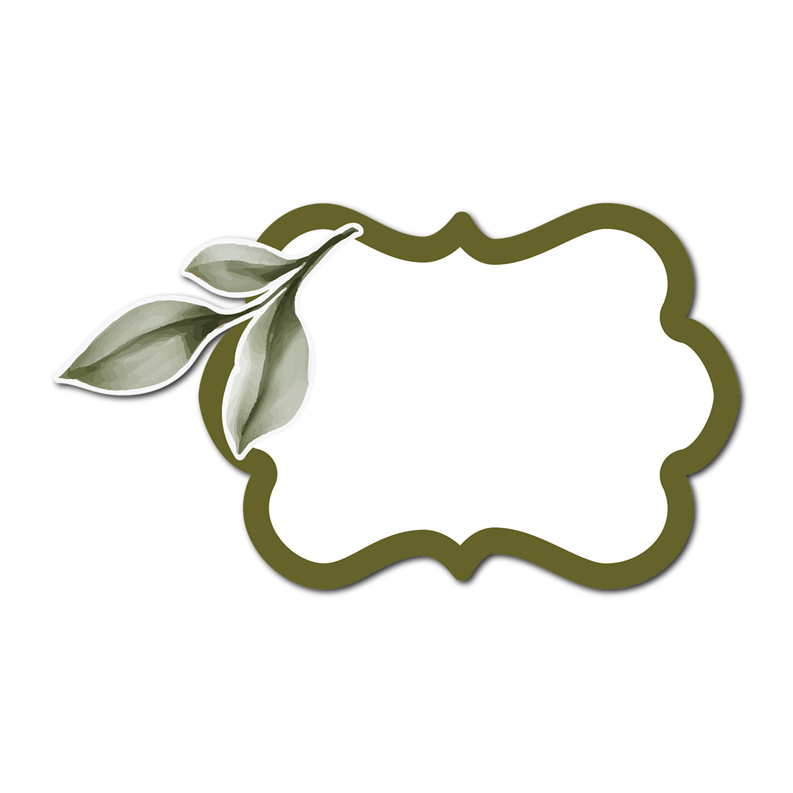 Wedding Escort Cards with Watercolor Leaves Accent | SVG PNG Template - Shape 21