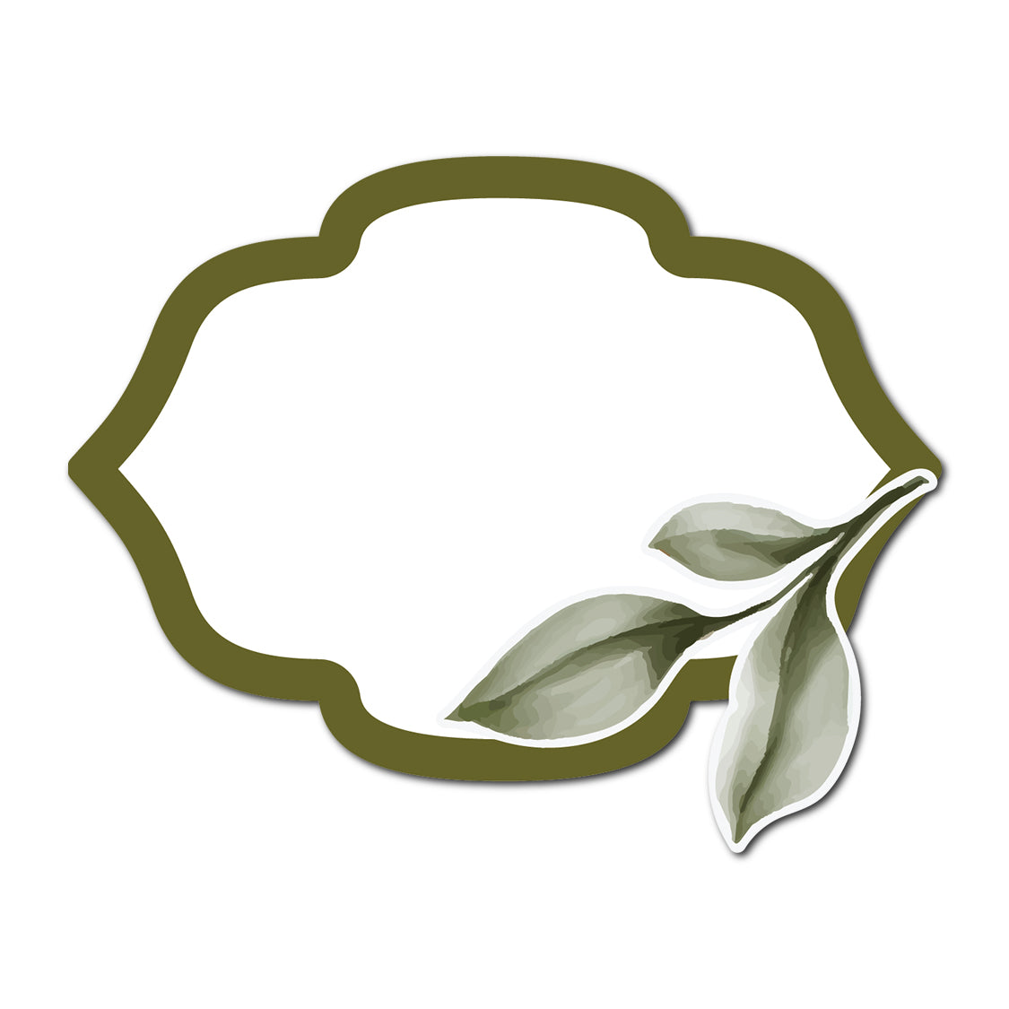 Wedding Escort Cards with Watercolor Leaves Accent | SVG PNG Template - Shape 24
