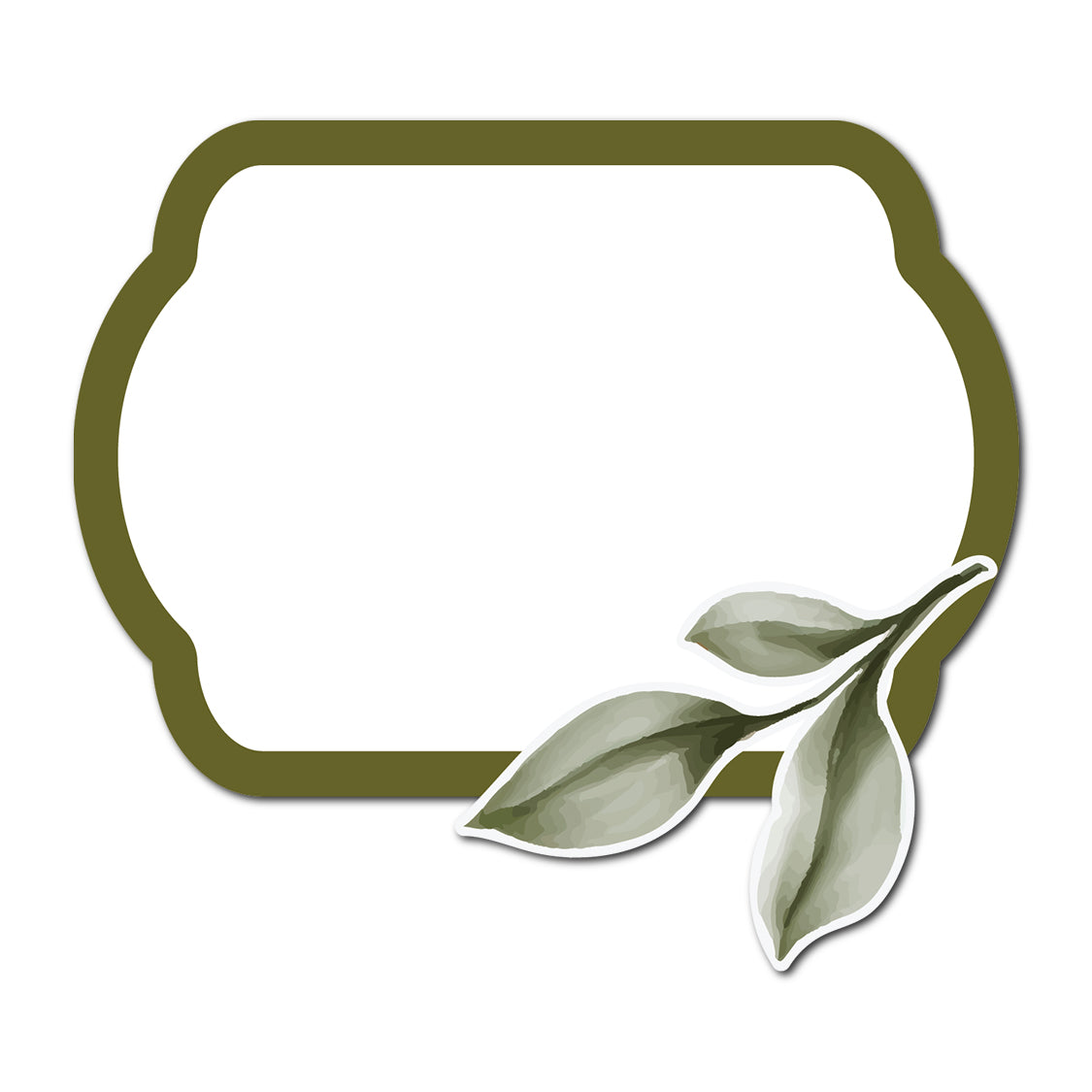 Wedding Escort Cards with Watercolor Leaves Accent | SVG PNG Template - Shape 5