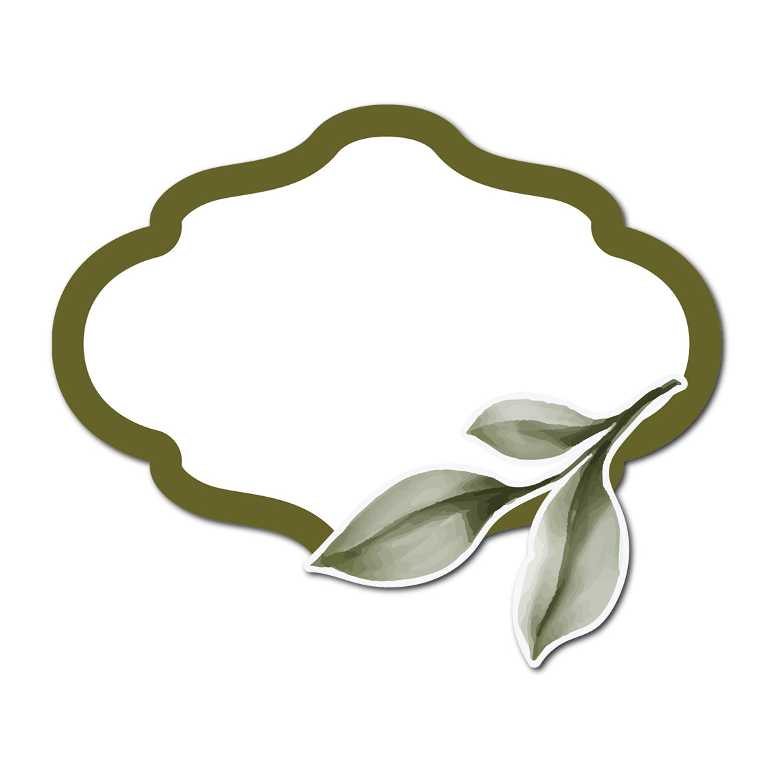 Wedding Escort Cards with Watercolor Leaves Accent | SVG PNG Template - Shape 9