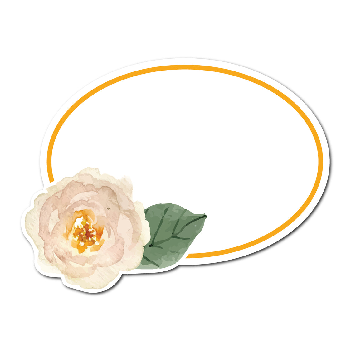 Watercolor Rose Accented Escort Card | SVG PNG Template - Shape 10