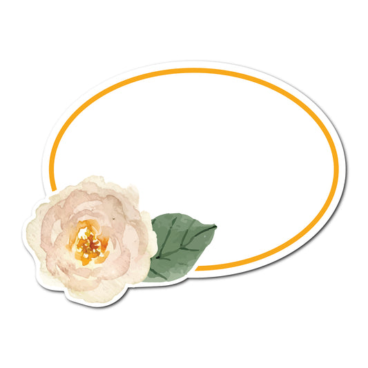 Watercolor Rose Accented Escort Card | SVG PNG Template - Shape 10