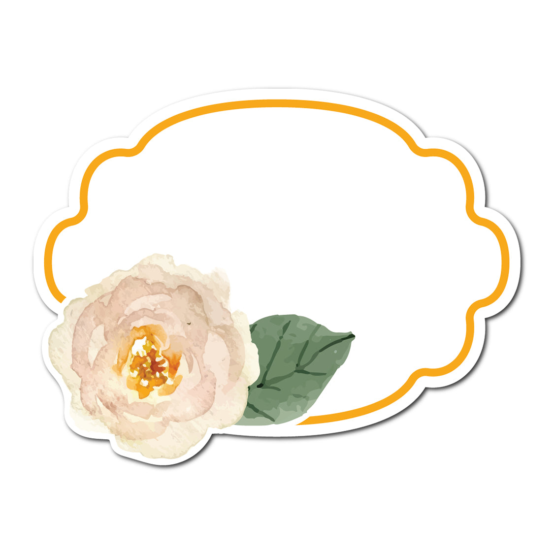 Watercolor Rose Accented Escort Card | SVG PNG Template - Shape 15