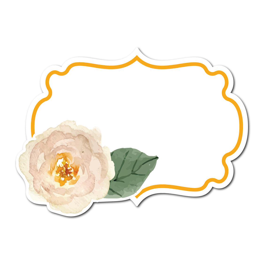 Watercolor Rose Accented Escort Card | SVG PNG Template - Shape 1