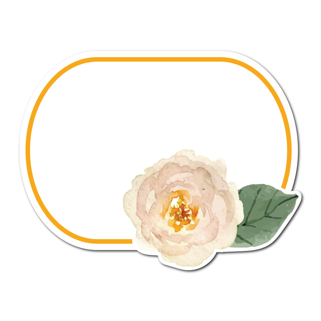 Watercolor Rose Accented Escort Card | SVG PNG Template - Shape 22