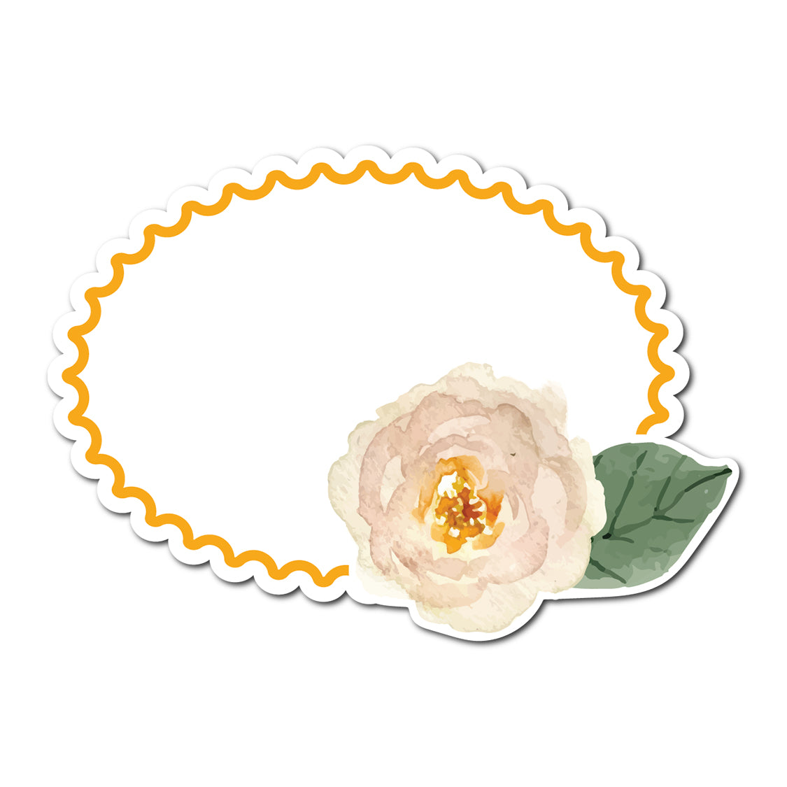 Watercolor Rose Accented Escort Card | SVG PNG Template - Shape 2