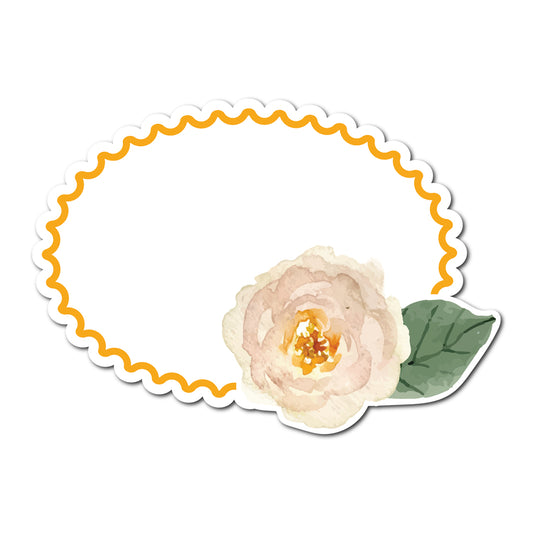 Watercolor Rose Accented Escort Card | SVG PNG Template - Shape 2