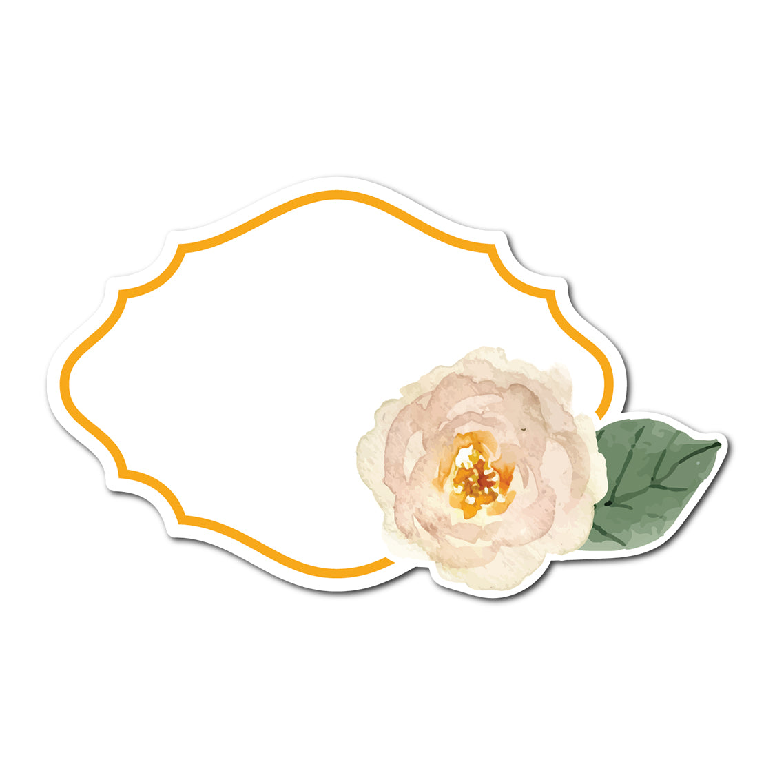Watercolor Rose Accented Escort Card | SVG PNG Template - Shape 3