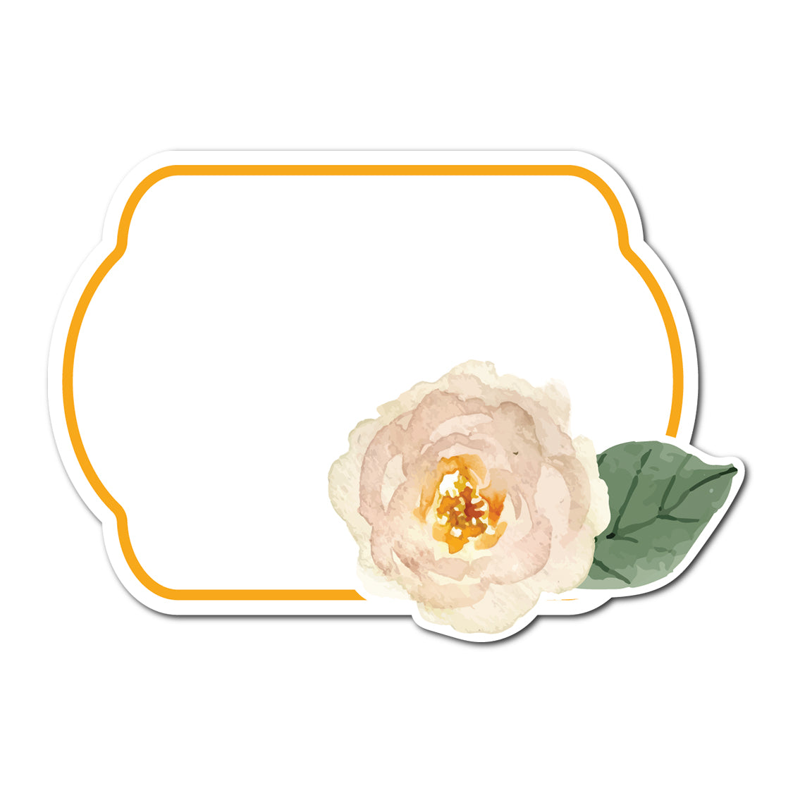 Watercolor Rose Accented Escort Card | SVG PNG Template - Shape 5