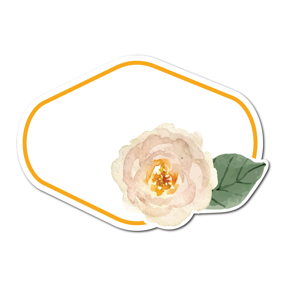 Watercolor Rose Accented Escort Card | SVG PNG Template - Shape 8