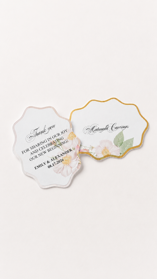 Floral Wedding Sticker & Favor Label Template Set | Set of 2 Print-and-Cut PNG Files - Giada Collection