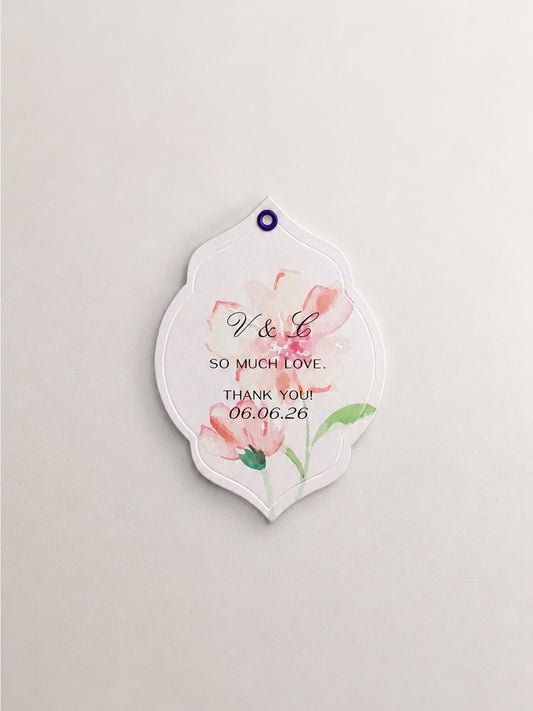 Pastel Floral Wedding Favor Tag Template | DIY Print & Cut Gift Tag - Denise Collection