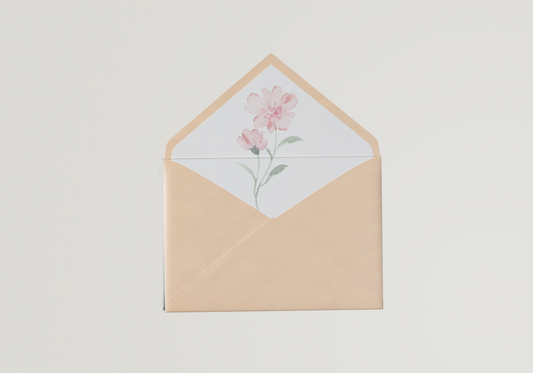 DIY Wedding Envelope Liner Template | Floral Print & Cut PNG for Invitation Envelopes - Denise Collection