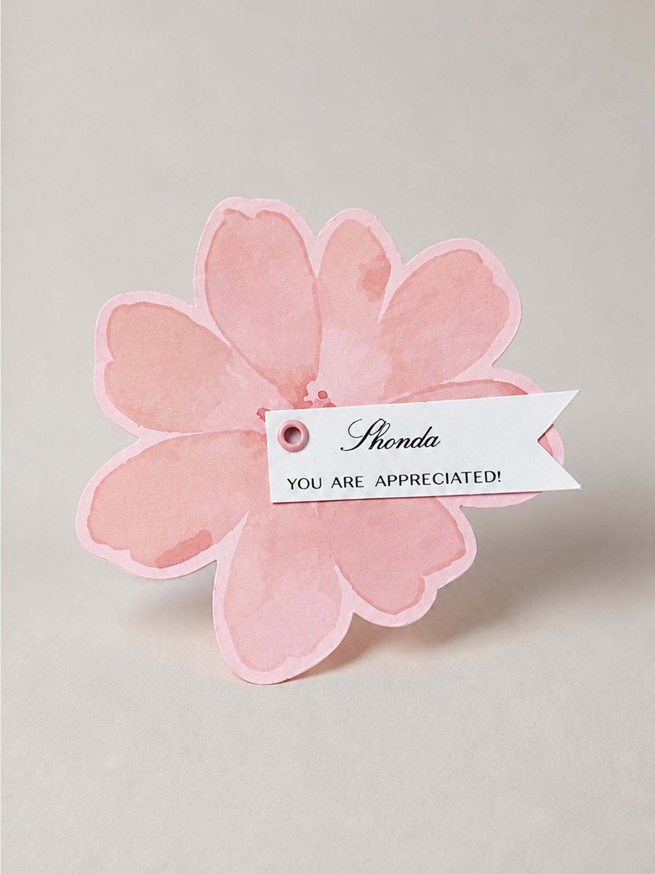 Floral Wedding Place Card Template | Blush Pink Flower Print & Cut Escort Card PNG - Denise Collection