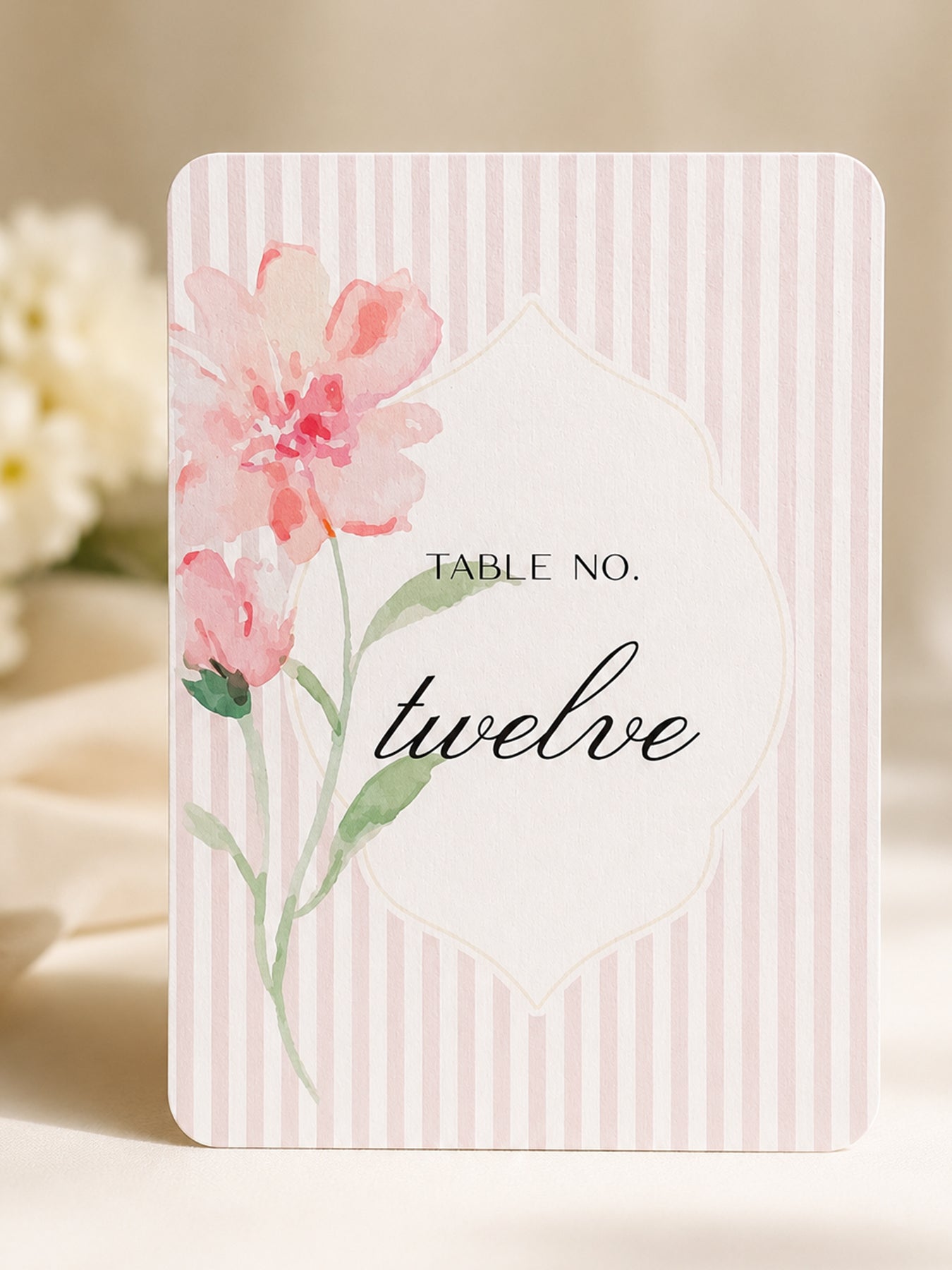 2-Piece Wedding Table Number PNG Templates | Print-and-Cut Table Number Set - Denise Collection