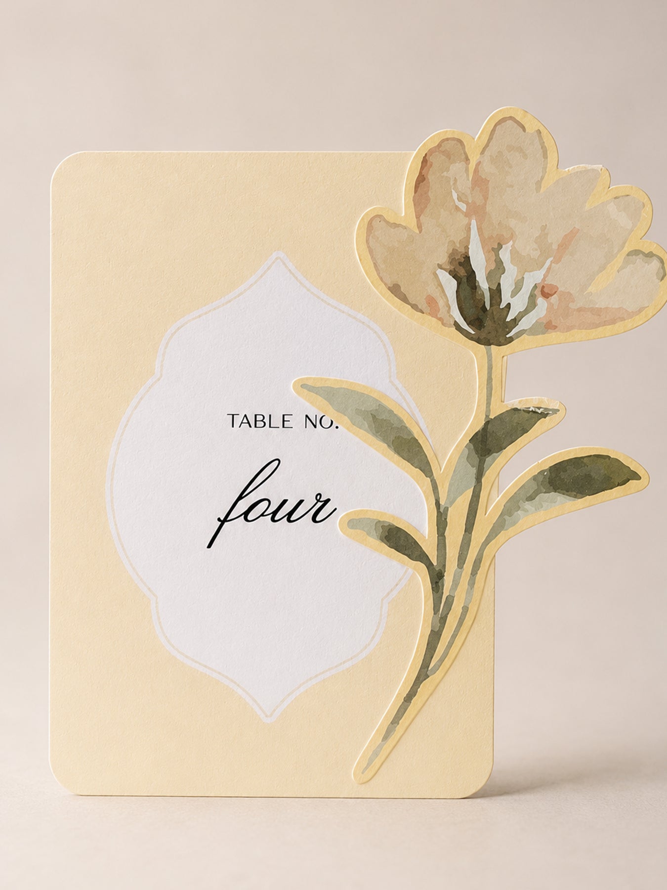 2-Piece Wedding Table Number PNG Templates | Print-and-Cut Table Number Set - Denise Collection