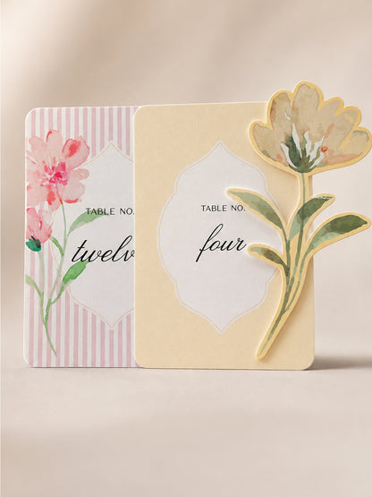 2-Piece Wedding Table Number PNG Templates | Print-and-Cut Table Number Set - Denise Collection