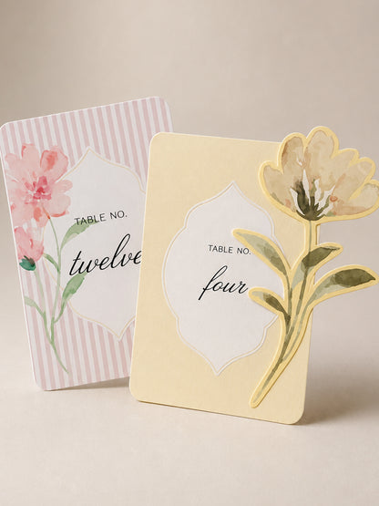 2-Piece Wedding Table Number PNG Templates | Print-and-Cut Table Number Set - Denise Collection